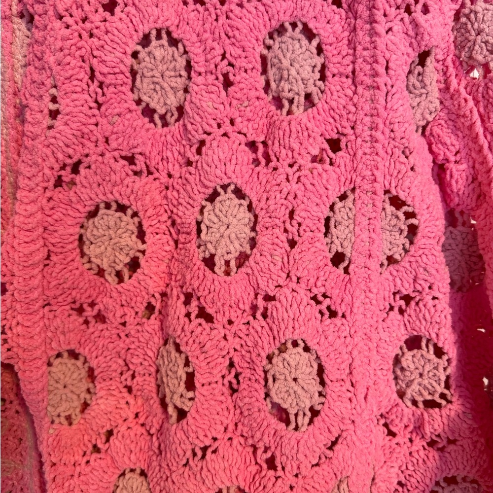 💕LAST ONE! POL Pink Crochet Cardigan - Picture 7 of 7
